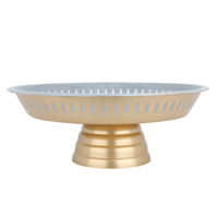 India Round Cake Stand Light Grey With Gold Base product image