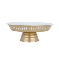 India Round Cake Stand White With Small Golden Base product image