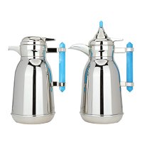 Shahd Thermos set, silver steel, light blue marble handle, 2 pieces product image