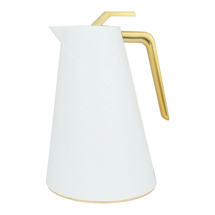 Glory Pro white thermos with golden handle 1 liter image 1