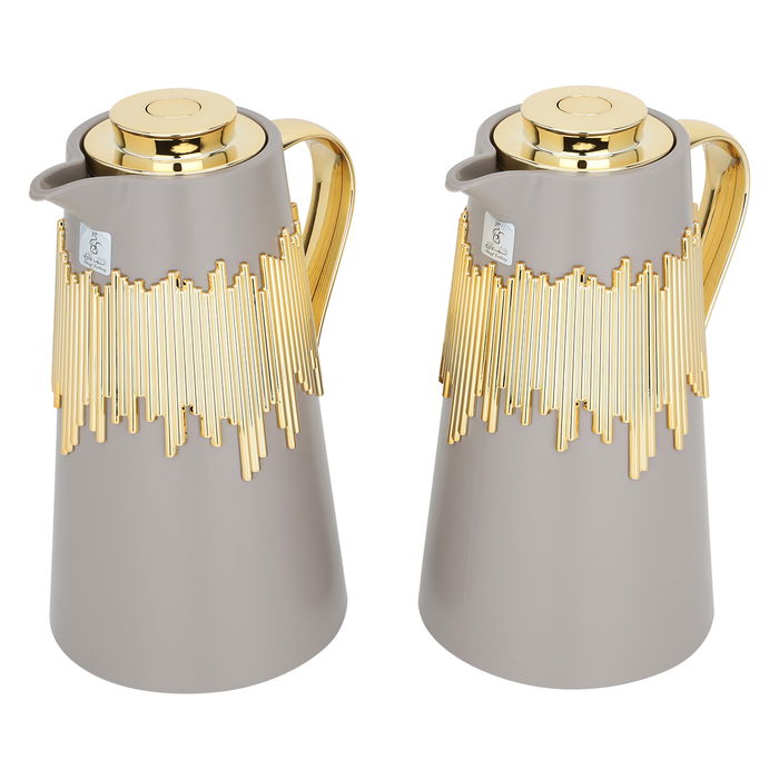 Ibtihal thermos set, golden cappuccino, two pieces image 1