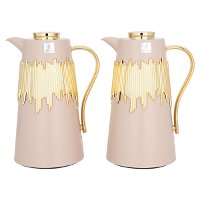 Ibtihal thermos set, light brown and golden, 2 pieces product image
