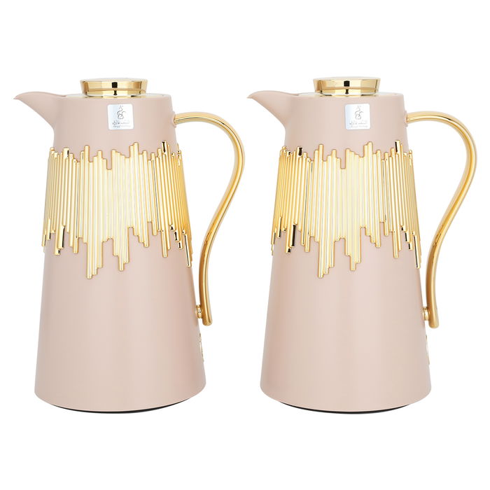 Ibtihal thermos set, light brown and golden, 2 pieces image 1