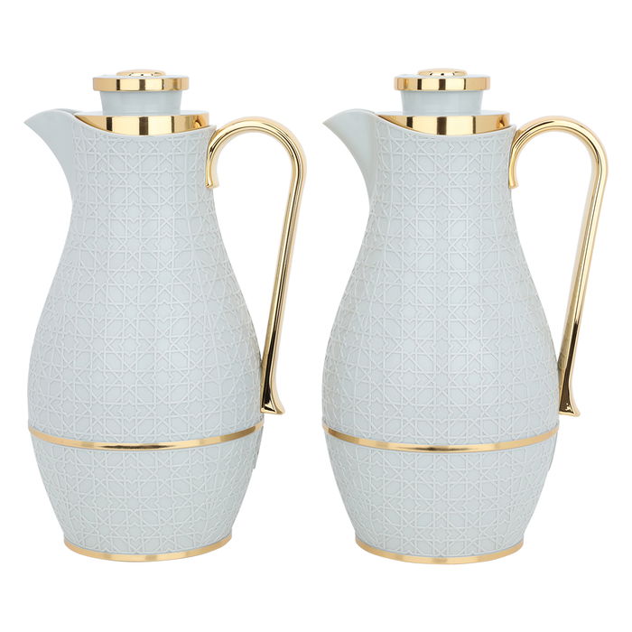 Thermos set light gray and golden image 1