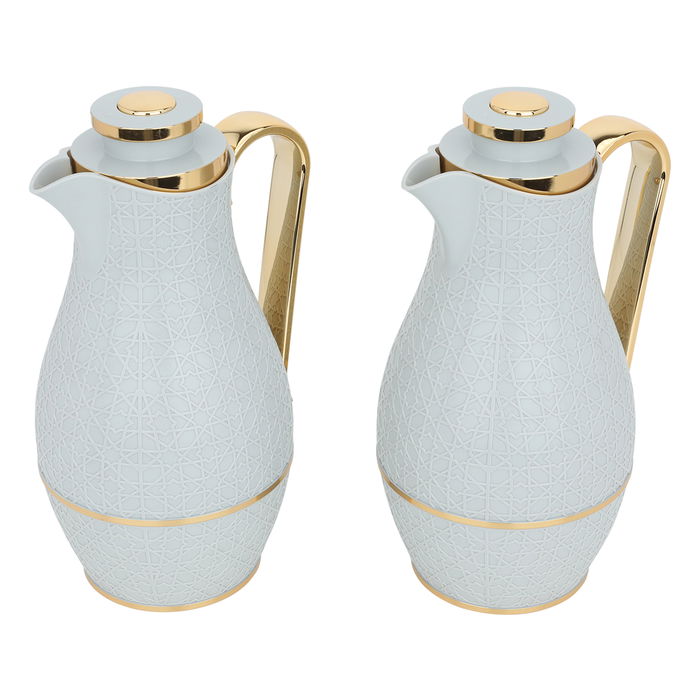 Thermos set light gray and golden image 2