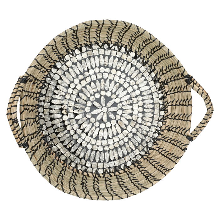 Round wicker raft with black pearl rose brim image 4