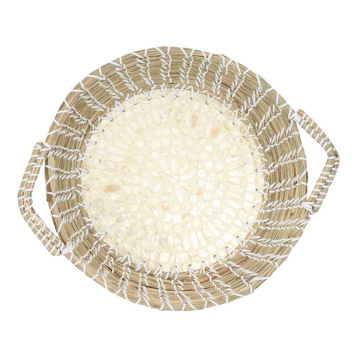 Round wicker raft with a pearl rose brim image 2