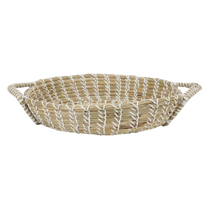 Round wicker raft with a pearl rose brim image 3