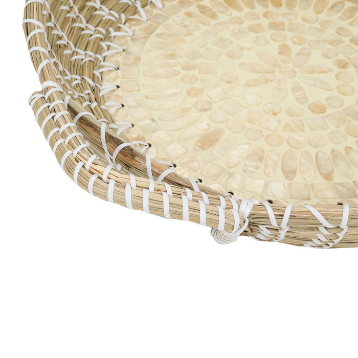 Round wicker raft with a pearl rose brim image 4