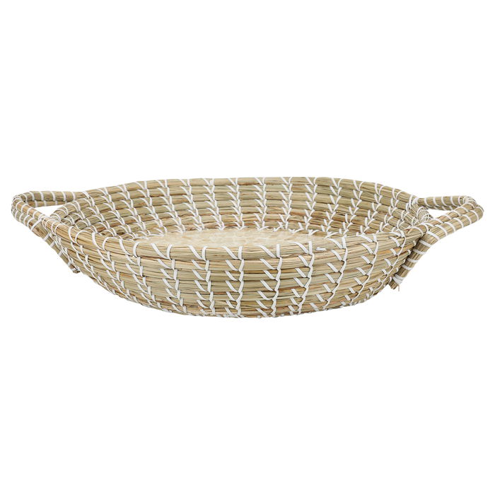 Round wicker with rose hem golden pearl medium handle image 2