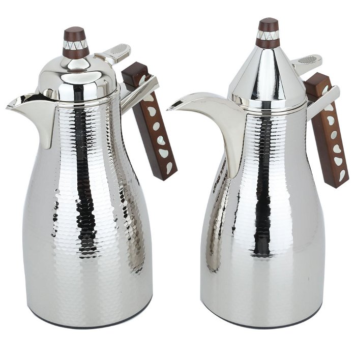 Maymouna thermos set, silver and wooden handle, two pieces image 2