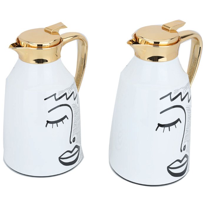 Gemini pearl and gold thermos set of two pieces image 2