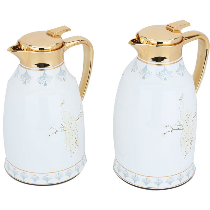 Two-piece gold pearl peacock thermos set image 2