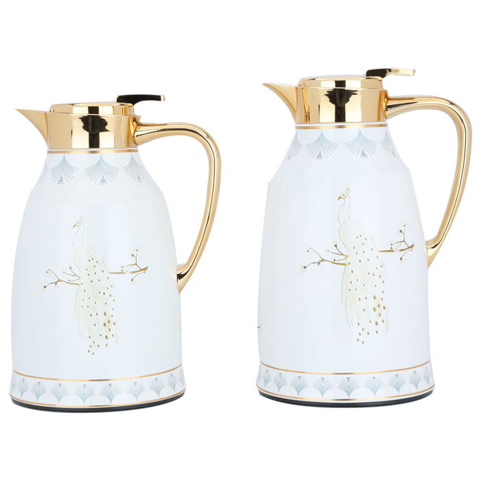 Two-piece gold pearl peacock thermos set image 1