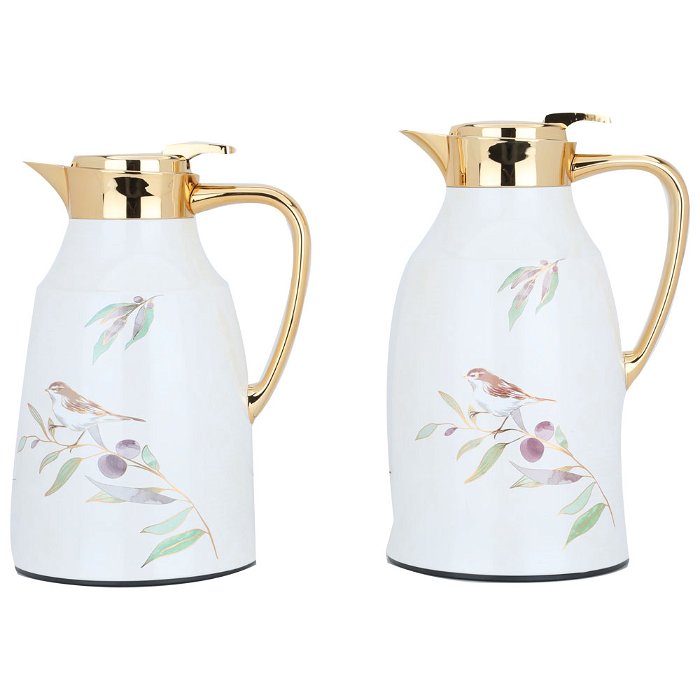 Two-piece gold pearl Taghreed thermos set image 1