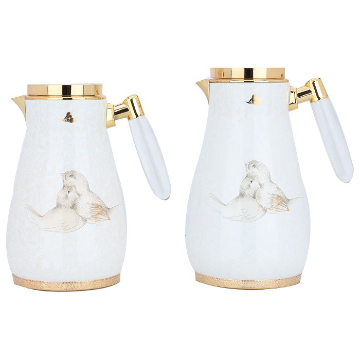 Harmony pearl thermos set with gold and transparent handle, two pieces image 1