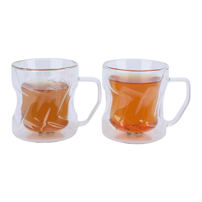 Tea cups set, thermal glass 200 ml, two pieces image 1