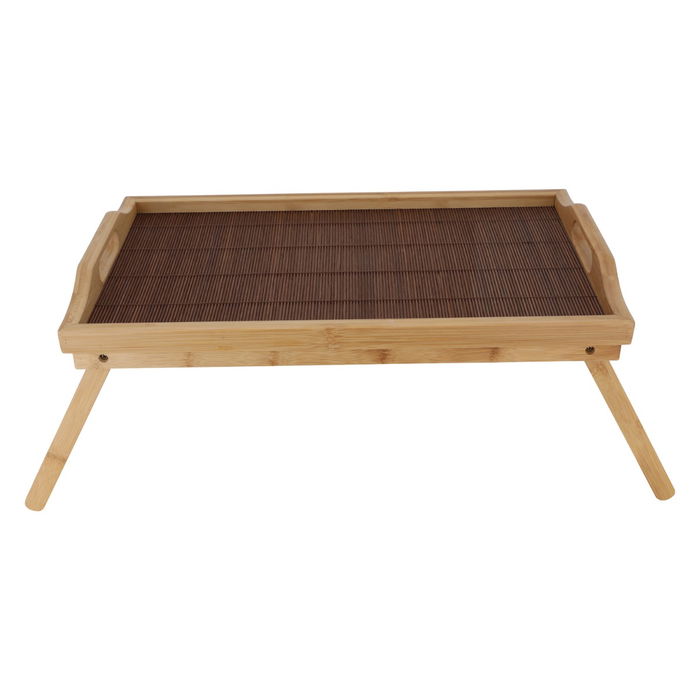 Serving Tray, Brown Bamboo Wooden with Legs image 1