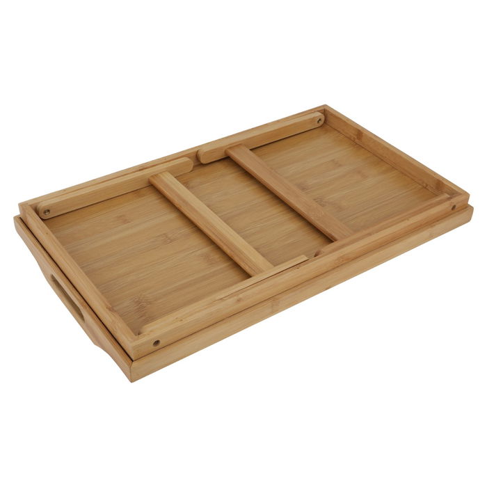 Serving Tray, Brown Bamboo Wooden with Legs image 3