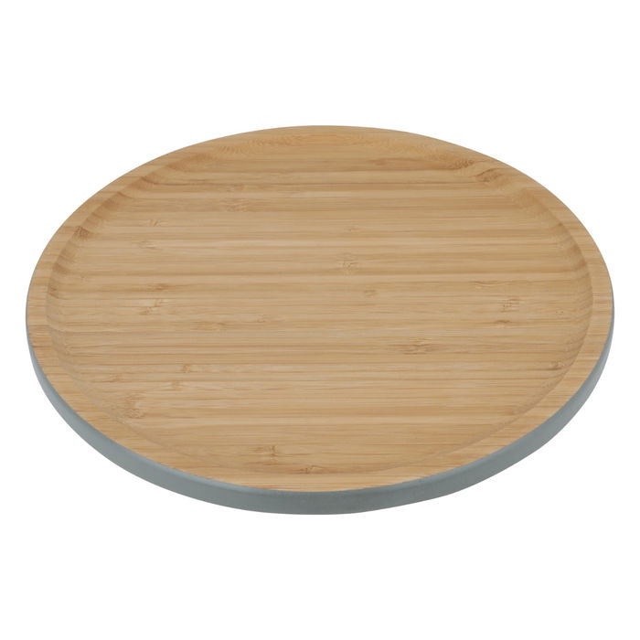 Wood cake serving stand with gray edge, base 30 * 9.6 cm image 1