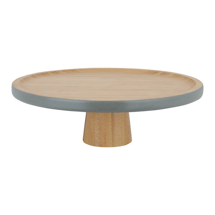 Wood cake serving stand with gray edge, base 30 * 9.6 cm image 2