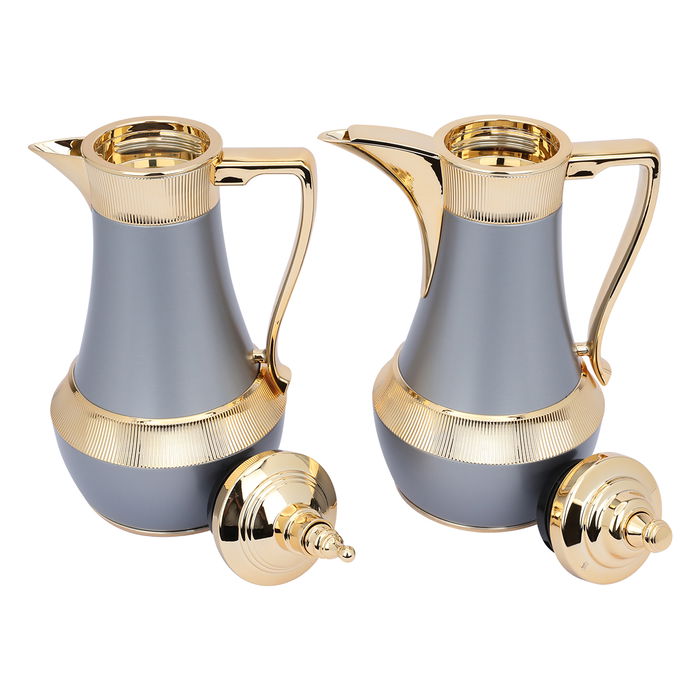 Nora thermos set of two pieces, matte gray and gilded image 5