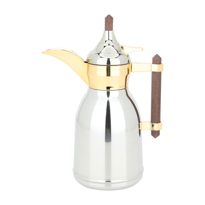 Tamim Dallah 3, silver, with a dark golden wooden handle, 0.6 liter image 1