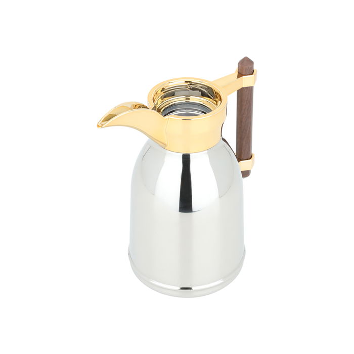 Tamim Dallah 3, silver, with a dark golden wooden handle, 0.6 liter image 4