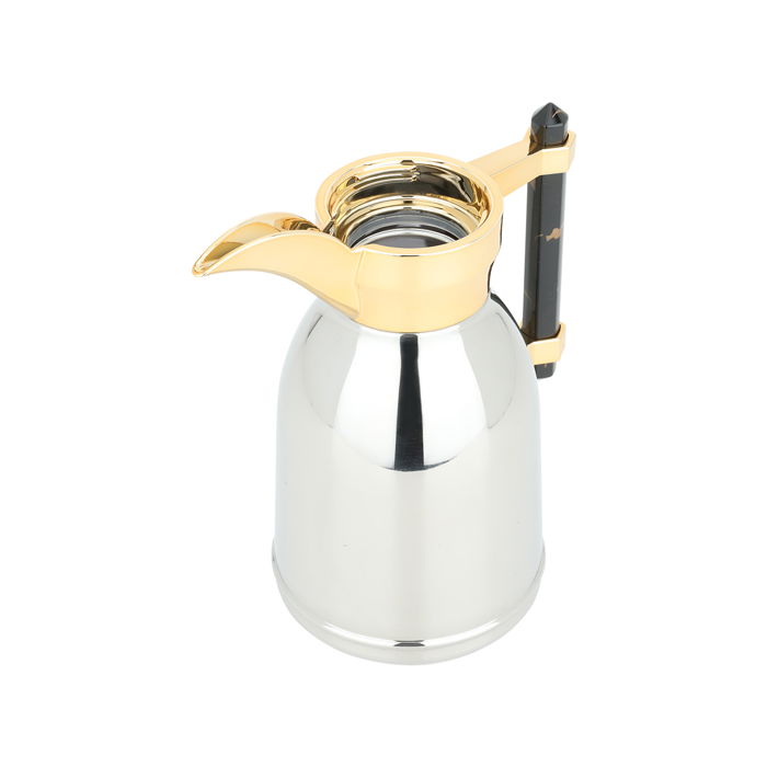 Tamim Dallah 3, silver, with black marble handle, golden mouth, 0.6 liter image 3