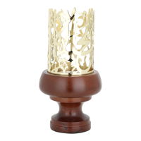 Round brown wooden incense burner gold frame with base product image