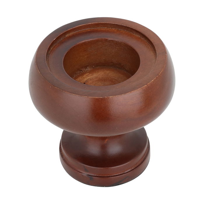 Round brown wooden incense burner gold frame with base image 4