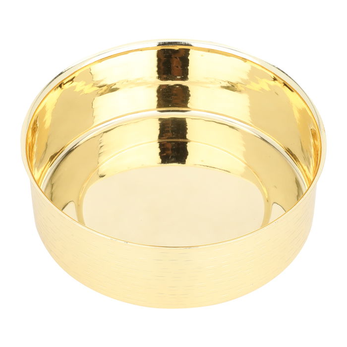 India Tamria Round Steel Large Gold With Gold Lid image 3