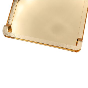 Serving tray, middle rectangular golden steel with handle image 2