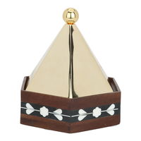 India brown wooden Tamriya with golden pyramidal cover hexagonal shape product image