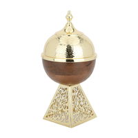 India Round wooden date with golden cover Dome with golden steel base product image