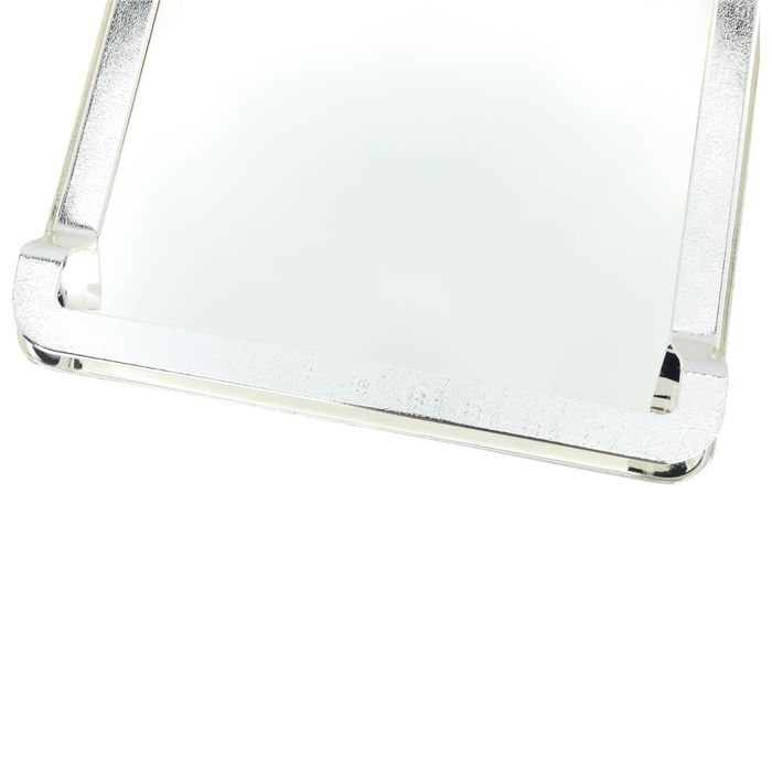 Serving Tray, Silver Rectangular Steel with Small Handle image 2