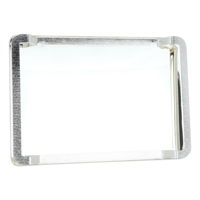 Serving Tray, Silver Rectangular Steel with Small Handle product image