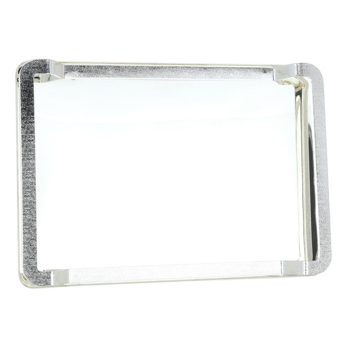 Serving Tray, Silver Rectangular Steel with Small Handle image 1