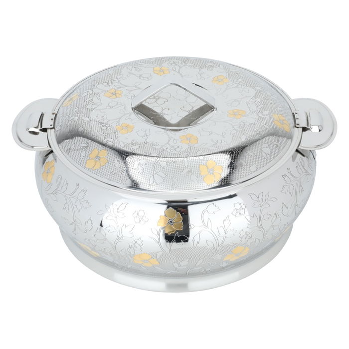 Indian Food Container Silver Gold Pattern 3500ml image 1