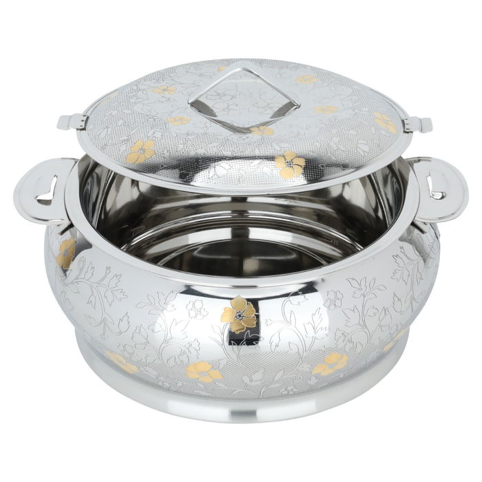 Indian Food Container Silver Gold Pattern 3500ml image 2