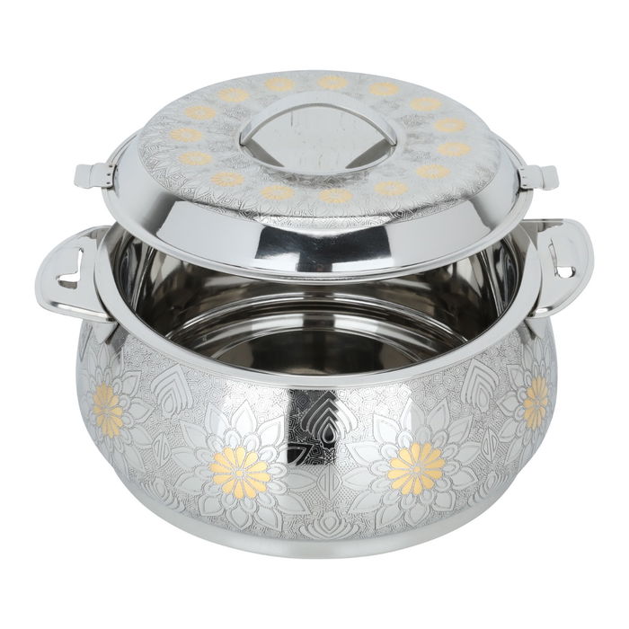 Indian Food Container Silver Embossed Gold 2500 ml image 2