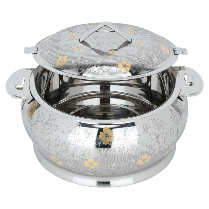 Indian Food Container Silver Gold Pattern 2500ml image 2