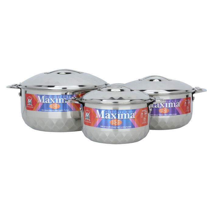 Silver Steel Case Set 3 Pieces (1 + 1.5 + 2.5) Liter image 1