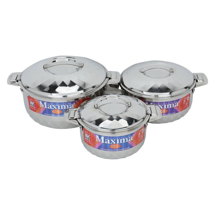 Silver Steel Case Set 3 Pieces (1 + 1.5 + 2.5) Liter image 2