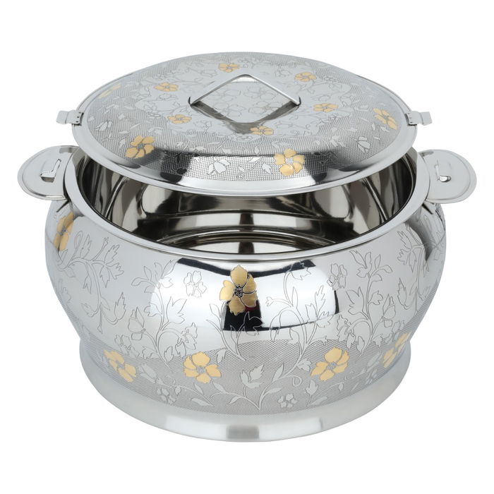 Indian Food Container Silver Embossed Gold 7500ml image 2