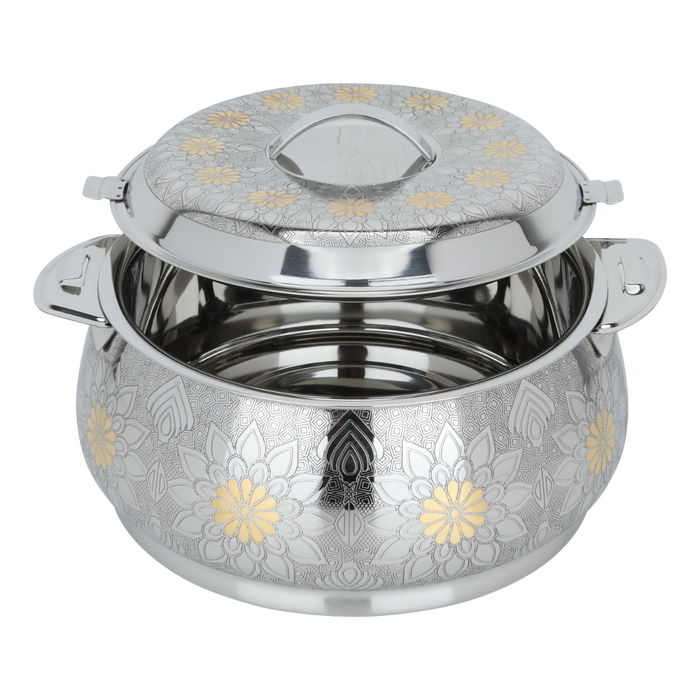 Indian Food Container Silver Embossed Gold 3500ml image 2