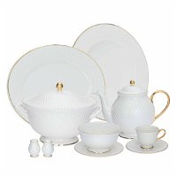 Porcelain dinner set, with a golden line, 66 pieces product image