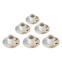 Turkish Coffee Cup Serving Set With White Saucer 12 Pieces product image