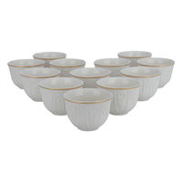 Arabic coffee cups, matte white, embossed carving, 12 pieces product image