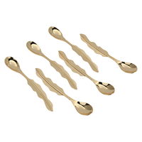 Japanese leaf golden tea spoons set 6 pieces product image